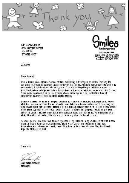 business letter template. Template