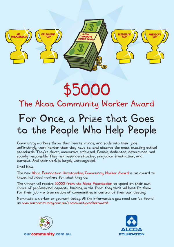 Download Application Form for Alcoa Community Worker Award