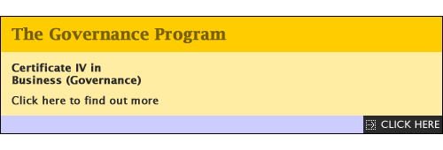 The Governance Program - Certificate IV in Business (Governance) - Click here to find out more